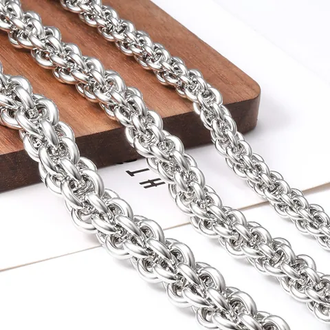 Edelstahl Große Grobe Laterne Weizen Geflochtene Kette Für DIY Halskette Armband Herstellung Herren Damen Trendy Cool Metall Schmuckkette