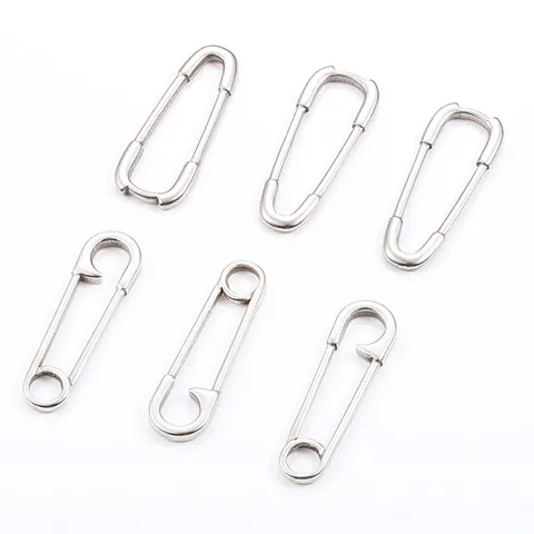 Minimalist Stainless Steel Paperclip Safety Pin Pendant Charms DIY Necklace Bracelet Connection Accessories For Jewelry Making Jewelry Findings