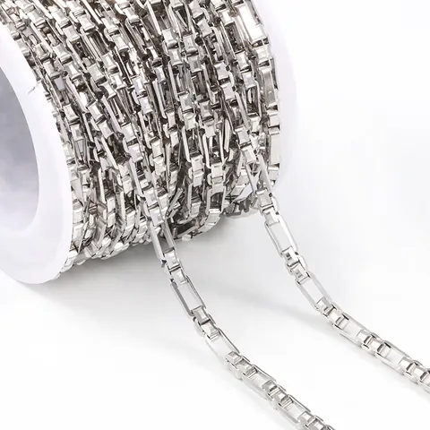 Stainless Steel 3:1 Square Link Chain DIY Jewelry Making Accessory For Necklace Bracelet Industrial Style Unfinished Metal Link Chain