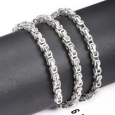Stainless Steel Byzantine Chain DIY Jewelry Accessory For Necklace Bracelet Making Men Women Hip Hop Fashion Link Chain