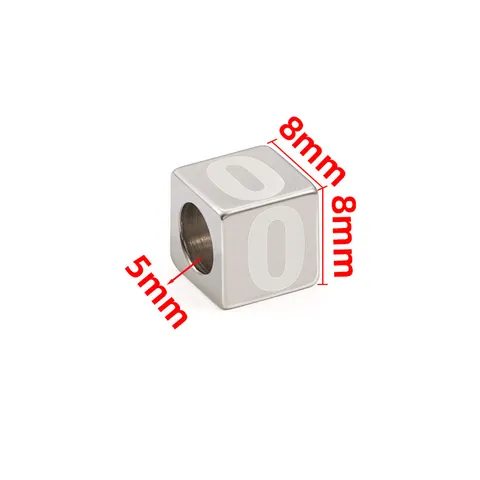 Edelstahl Quadratische Zahlenperlen Numerische Würfel Zwischenperlen Für DIY Schmuckherstellung Armband Halskette Zubehör
