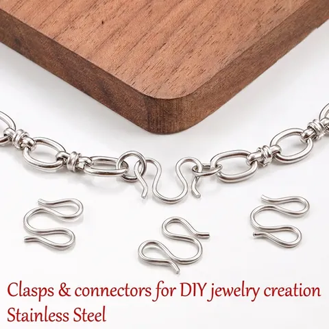Cierre de Gancho de Acero Inoxidable Forma W M DIY Fornituras Joyería Conector de Collar Pulsera Sujeción Hipoalergénica