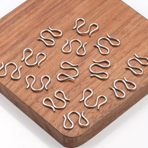 Cierre de Gancho de Acero Inoxidable Forma W M DIY Fornituras Joyería Conector de Collar Pulsera Sujeción Hipoalergénica