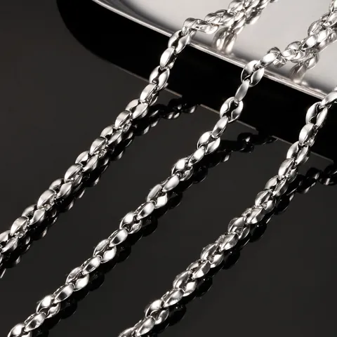 Stainless Steel Coffee Bean Link Chain For DIY Jewelry Making Pig Nose Link Necklace Handmade Bracelet Crafting Supplies