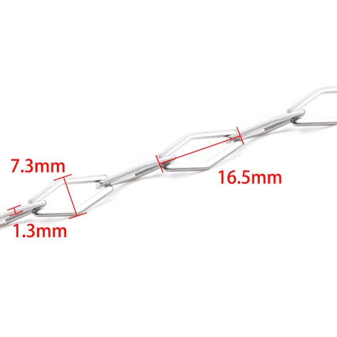 Stainless Steel Diamond Shaped Chain DIY Jewelry Making Accessories Punk Hip Hop Necklace Bracelet Link Chain Findings