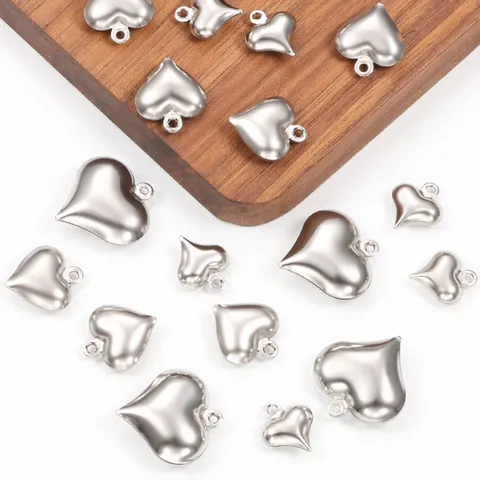 Pendente a Cuore Cavo in Acciaio Inossidabile Accessori per Creazione Gioielli DIY Collana Bracciale Cuore Lucidato Non Sbiadisce Ipoallergenico Donna