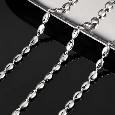 Stainless Steel Coffee Bean Chain DIY Necklace Bracelet Jewelry Making Accessories Pig Nose Link Chain For Women Men Jewelry Findings