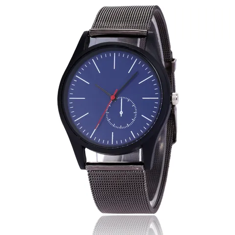 Orologio da Uomo Minimalista Business al Quarzo Cassa in Lega Cinturino in Maglia d'Acciaio Inossidabile Quadrante Rotondo Casual