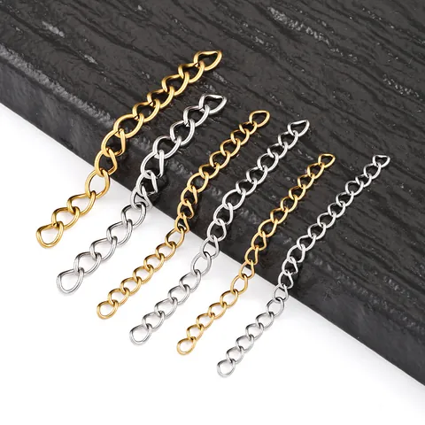 Edelstahl Verlängerungskette Vakuum Vergoldet DIY Halskette Armband Endkette Schmuckherstellung Zubehör Komponenten