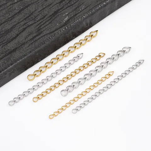 Edelstahl Verlängerungskette Vakuum Vergoldet DIY Halskette Armband Endkette Schmuckherstellung Zubehör Komponenten