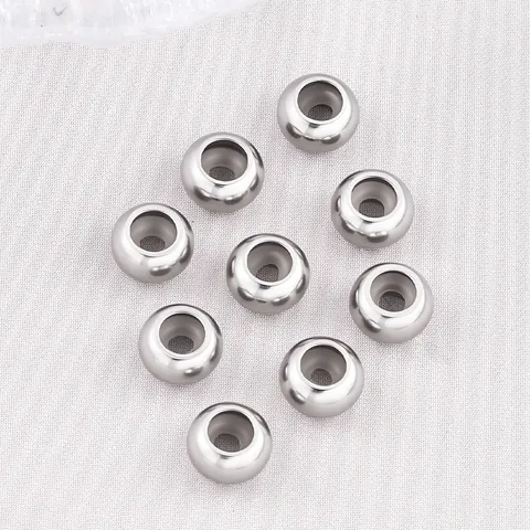 Perline Stopper Regolabili in Acciaio Inossidabile Con Anima in Silicone Perline di Posizionamento Rotonde per Creazione Gioielli Fai da Te Collana Bracciale