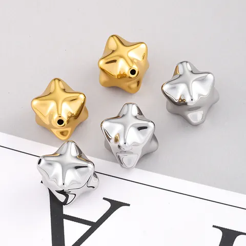Perles en Vrac en Acier Inoxydable en Forme d'Étoile Polies Plaqué Or 18K Entretoises Étoile pour la Fabrication de Bijoux DIY