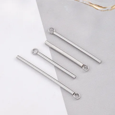 Stainless Steel Soldered Ring Connection Rod Bar For DIY Jewelry Making Earrings Necklace Pendant Finding Round Square Style