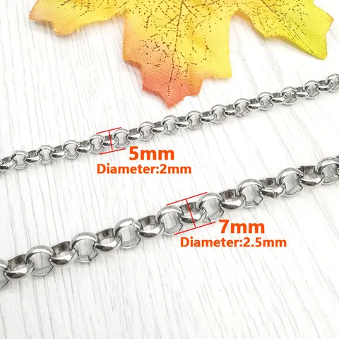 Stainless Steel Rolo Chain Round Artificial Pearl Chain For DIY Necklace Bracelet Jewelry Making Findings Silver Basic Link Chain
