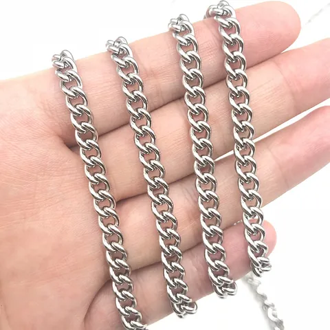 Roestvrijstalen Curb Chain Cubaanse Schakelketting Spoel Voor DIY Sieraden Maken Handgemaakte Ketting Armband Accessoire