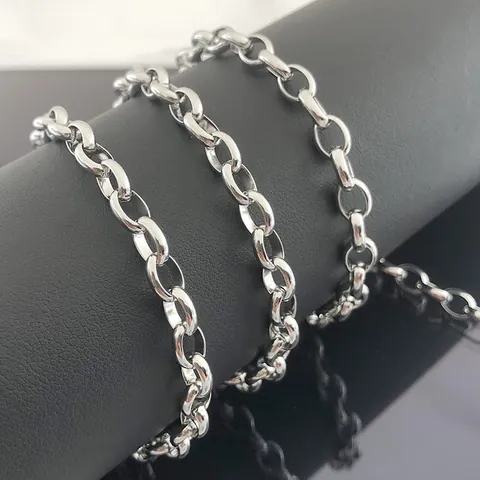 Stainless Steel Oval Rolo Chain For Jewelry Making DIY Necklace Bracelet Handbag Chain Polished Silver Metal Link Chain Component