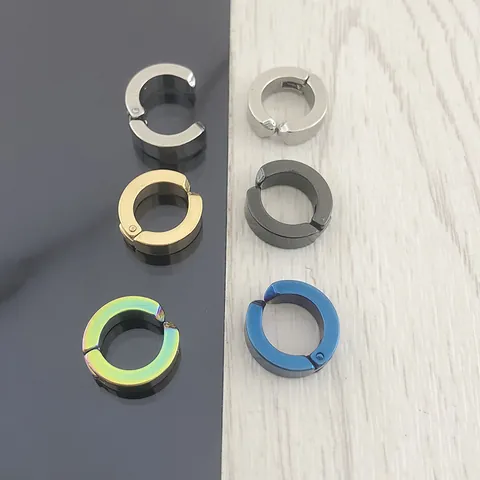 Polished Stainless Steel Non Pierced Ear Cuffs Punk Hip Hop Hoop Earrings For Men Women No Hole Clip On Ear Bone Clips Jewelry