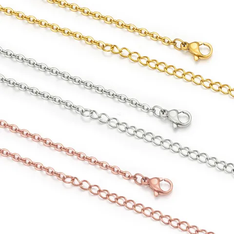 Minimalistische Roestvrijstalen Schakelketting Halsketting Voor Heren Vrouwen DIY Sieraden Maken Goud Roségoud Zilver Zwart Basisketting