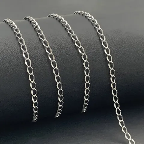 Stainless Steel Polished DIY Chain For Necklace Bracelet Jewelry Making Minimalist Splicing Fine Silver Chain Accessory