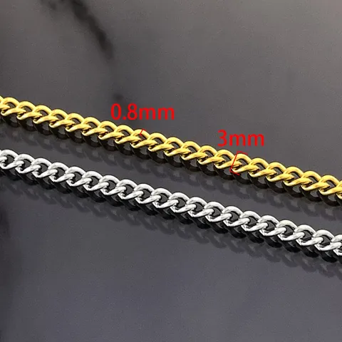 Stainless Steel Curb Chain For DIY Jewelry Making Gold Silver Vacuum Plating Cuban Link Chain Necklace Bracelet Accessories