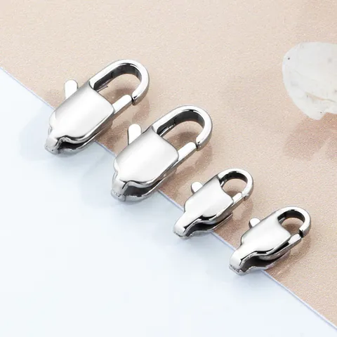 Stainless Steel Square Lobster Clasp Findings For DIY Necklace Bracelet Jewelry Making Minimalist Metal Connector Clasp