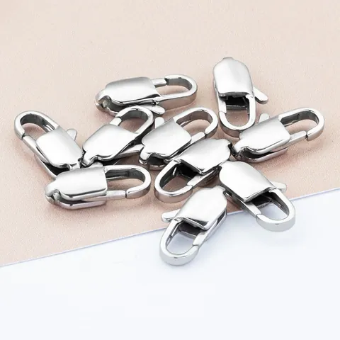 Stainless Steel Square Lobster Clasp Findings For DIY Necklace Bracelet Jewelry Making Minimalist Metal Connector Clasp