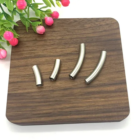 Stainless Steel Curved Tube Through Hole Spacer Beads DIY Jewelry Making Accessory For Bracelet Necklace Making Findings