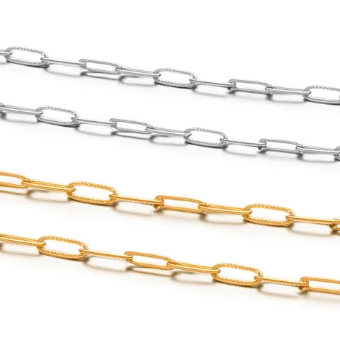 Stainless Steel Paperclip Chain Gold Silver DIY Jewelry Making Accessories Oval Link Chain For Necklaces Bracelets Personalized Fashion Crafts