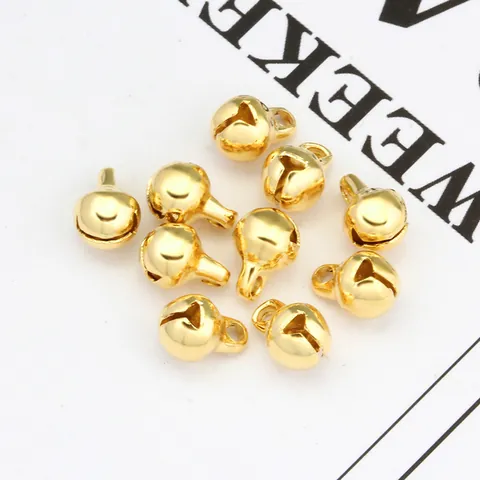 Stainless Steel Hollow Bell Pendants For DIY Jewelry Making Wind Chime Accessories Tiny Metal Charms Gold Silver Color