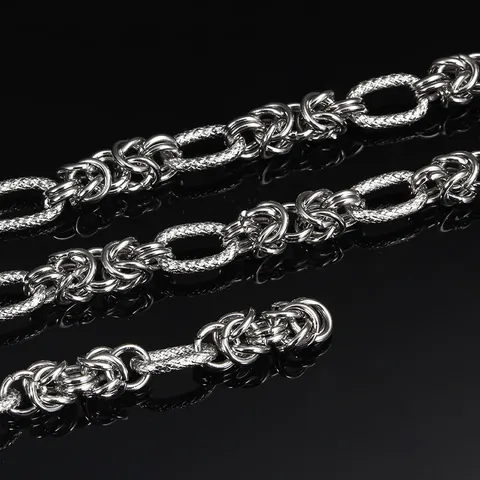Stainless Steel Textured Oval Link Chain For DIY Jewelry Making Necklace Bracelet Belt Pant Chain Metal Jewelry Accessories