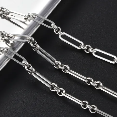 Stainless Steel Paperclip Link Chain For DIY Jewelry Making Necklace Bracelet Accessory Minimalist Long Clasp Chain