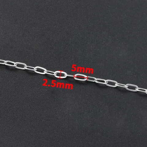 Stainless Steel Oval Link Flat Wire Cable Chain For DIY Jewelry Making Necklace Bracelet Accessory Hypoallergenic Steel Color