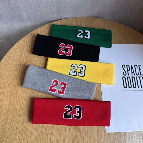 Fascia Sportiva in Maglia Numero 23 Ricamo Fascia Sudore per Basket Corsa Yoga Palestra Assorbente Capelli Uomo Donna