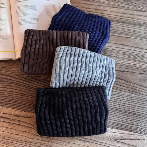 Women's Winter Knitted Wool Hair Band Solid Color Ribbed Warm Headband Wide Minimalist Elastic Headwrap Outdoor Fashion Accessories