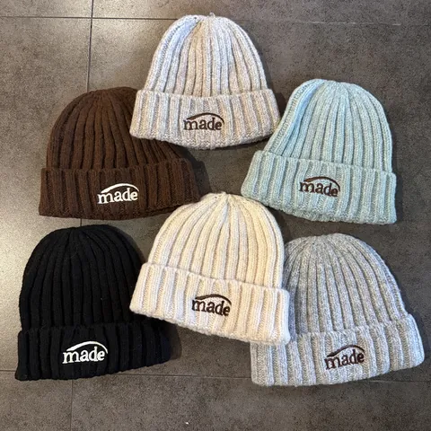 Γυναικείος Χειμερινός Σκούφος Beanie Ακρυλικός Ριμπ Πλεκτός Ζεστός Με Κέντημα Γραμμάτων Για Φθινόπωρο Καθημερινό Casual