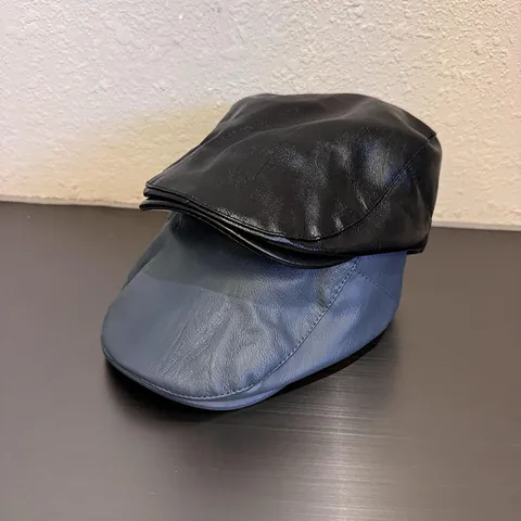 Retro PU Leather Beret Hat For Women British Style Flat Cap Ivy Cap Autumn Winter Painter Hat Fashion Headwear Accessory