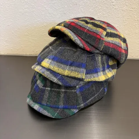 Retro Ruitjes Newsboy Pet Britse Stijl Wollen Achtvormige Hoed Herfst Winter Warm Winddicht Baret Mode Accessoire