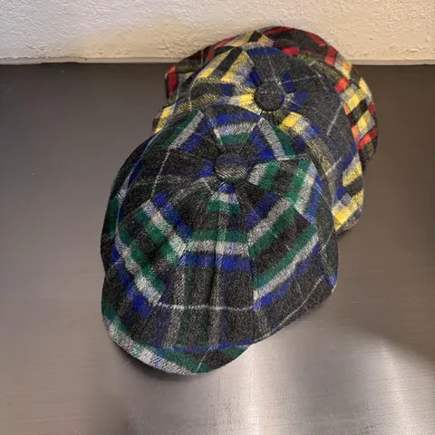 Retro Ruitjes Newsboy Pet Britse Stijl Wollen Achtvormige Hoed Herfst Winter Warm Winddicht Baret Mode Accessoire