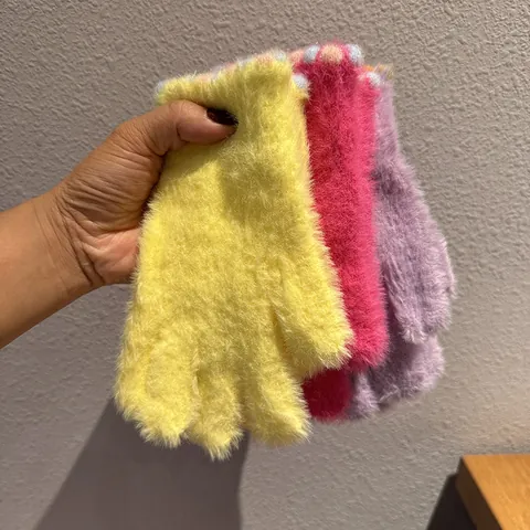 Damen Winter Verdickte Nerzimitat Warme Handschuhe Koreanischen Stil Süße Plüsch Kälteschutz Touchscreen Fäustlinge Studenten Mode Accessoire