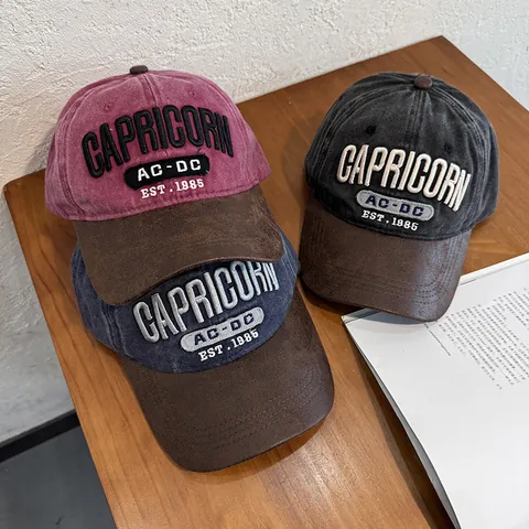 Gorra de Béisbol de Patchwork de Algodón Lavado Vintage Para Hombre Mujer Ajustable Bordado Desgastado Casual Sombrero de Sol