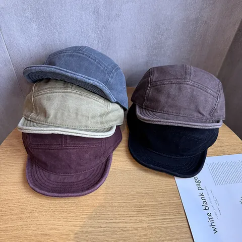 Vintage Πλυμένο Βαμβακερό 5-Panel Camper Καπέλο Ανδρικό Γυναικείο Αμερικανικό Ρετρό Κοντό Γείσο Καπέλο Μπέιζμπολ Ρυθμιζόμενο