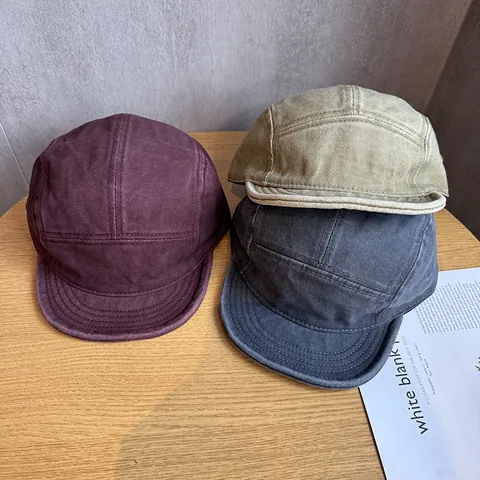 Vintage Πλυμένο Βαμβακερό 5-Panel Camper Καπέλο Ανδρικό Γυναικείο Αμερικανικό Ρετρό Κοντό Γείσο Καπέλο Μπέιζμπολ Ρυθμιζόμενο