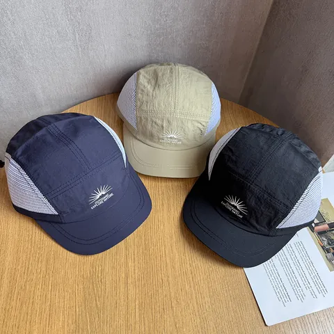 Καπέλο 5-Panel Γρήγορου Στεγνώματος Αναπνεύσιμο Δίχτυ Μπέιζμπολ για Άνδρες Γυναίκες Εξωτερικού Χώρου Πεζοπορία Αθλητισμός Ήλιος Μικρό Γείσο Ρυθμιζόμενο