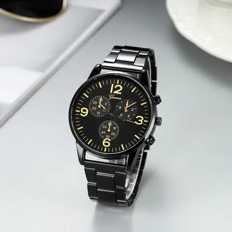 Heren Business Fashion Quartz Horloge Grote Wijzerplaat Met Decoratieve Sub-wijzerplaten Legering Kast Leer Staal Mesh Band Polshorloge