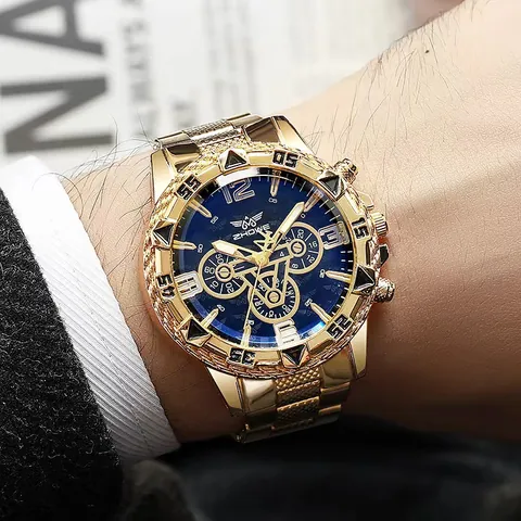 Reloj de Cuarzo de Aleación de Moda de Negocios para Hombre Esfera Grande Correa de Metal Estilo Multifunción Pantalla de Calendario Elegante Reloj de Pulsera