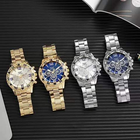 Reloj de Cuarzo de Aleación de Moda de Negocios para Hombre Esfera Grande Correa de Metal Estilo Multifunción Pantalla de Calendario Elegante Reloj de Pulsera