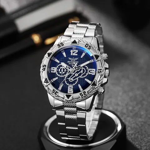 Reloj de Cuarzo para Hombre Moda Negocios Correa de Acero de Aleación Esfera con Textura de Rejilla Reloj de Pulsera Analógico Casual