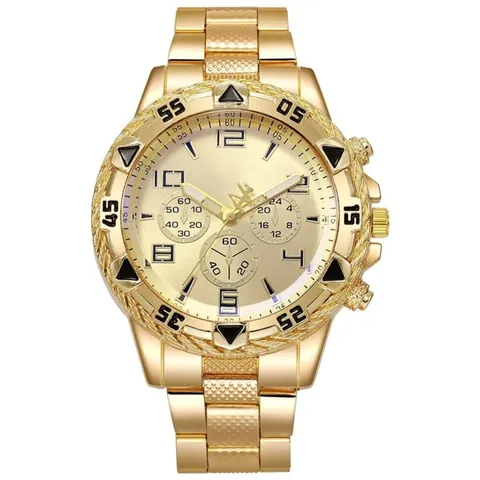 Men Quartz Watch Stainless Steel Band Alloy Case Business Fashion Chronograph Style Large Dial Wristwatch For Men