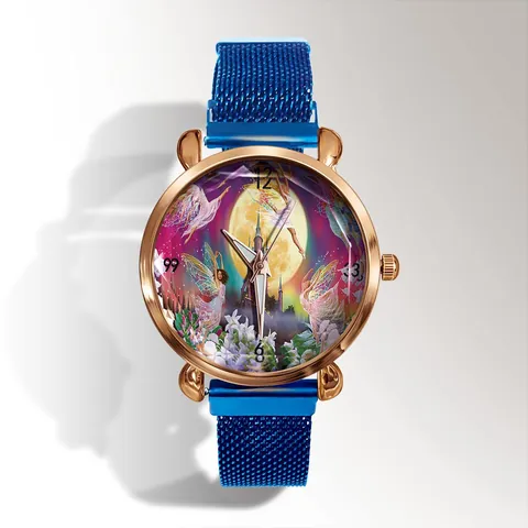 Orologio al Quarzo Donna Illustrazione Artistica Motivo Castello delle Fate Cinturino Magnetico Milanese Regalo