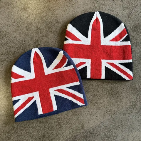 Britse Vlag Union Jack Gebreide Muts Warme Acryl Wintermuts Voor Heren Dames Casual Outdoor Streetwear Hoofdbedekking